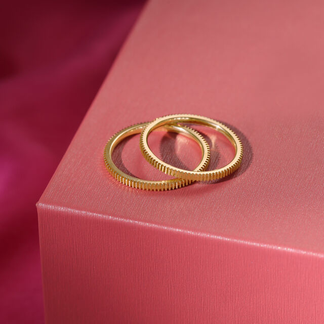 Milestone Band 18KT Gold Couple Ring -Single Piece,,hi-res image number null