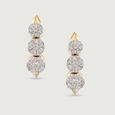 Twist Elegance Gold & Diamond Hoop Earrings,,hi-res view 3