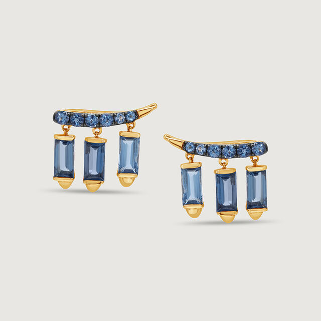 Skyline Sparkle 14KT London Blue Topaz Drop Earrings,,hi-res image number null