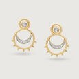 Cosmic Bling 14KT Diamond Chand Bali Earrings,,hi-res view 1