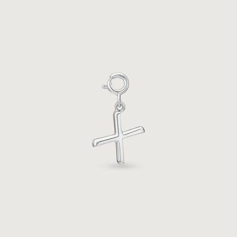 Minimal Initial X Silver Charm