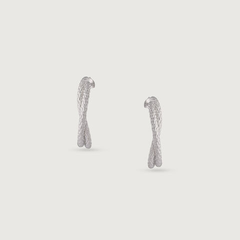 Textured Bold Silver Earrings