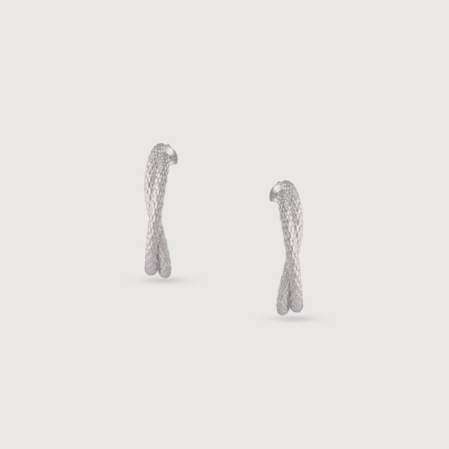 Textured Bold Silver Earrings,,hi-res image number null
