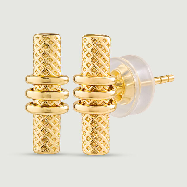 Textured Wrapped Gold Stud Earrings,,hi-res image number null