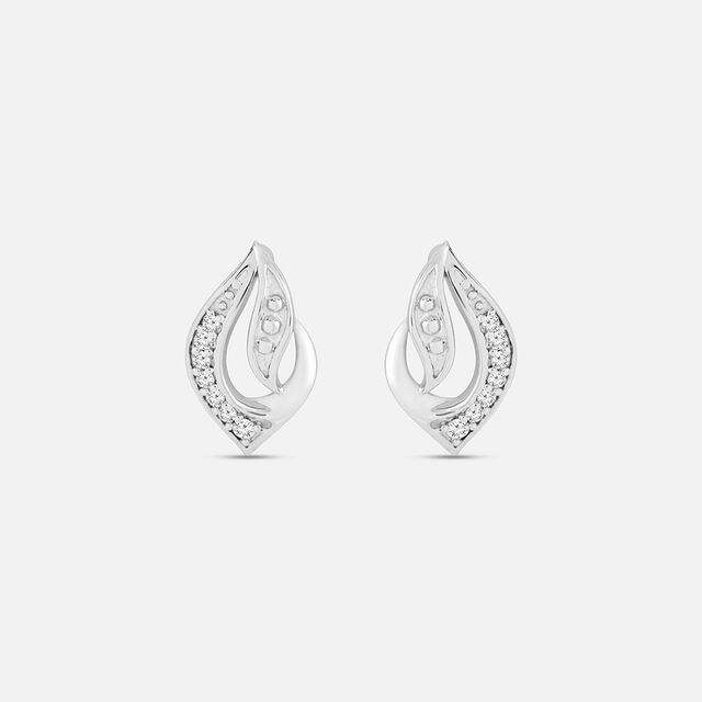 Artistic Twist Silver Stud Earrings,,hi-res image number null