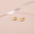 Shimmering Eye 14 Kt Gold and Diamond Stud Earrings,,hi-res view 1