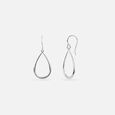 Timeless Teardrop Silver Hoop Earrings,,hi-res view 4