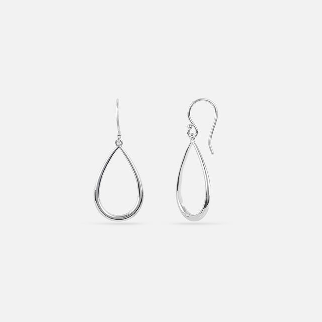 Timeless Teardrop Silver Hoop Earrings,,hi-res image number null