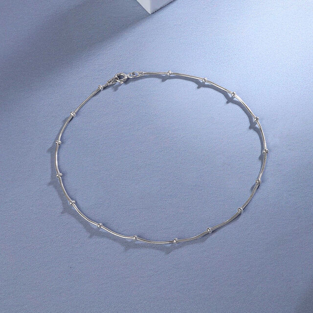 Modern Gleam Silver Anklet,,hi-res image number null