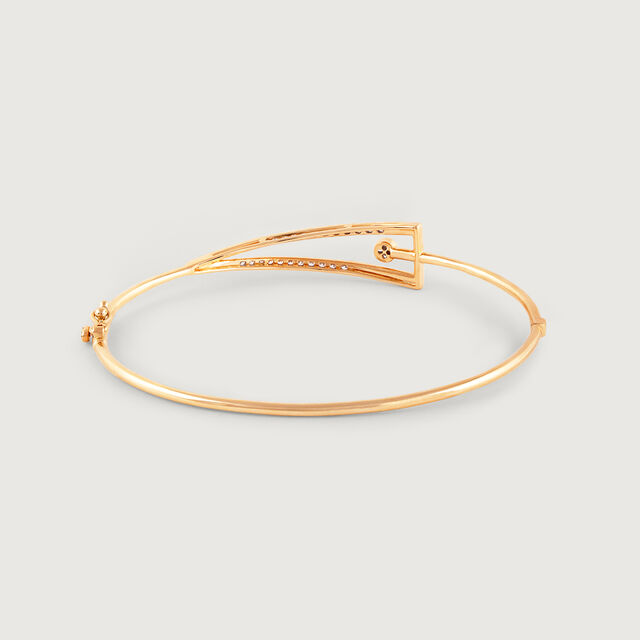 Sculpted Edge Gold & Diamond Bangle,,hi-res image number null