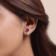 Moonlit Martini 14KT Diamond & Amethyst Drop Earrings,,hi-res view 2