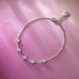 Radiant Bezel Silver Bracelet,,hi-res view 1