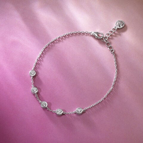 Radiant Bezel Silver Bracelet