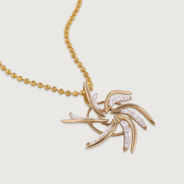 Whirlwind Sparkle Gold & Diamond Pendant,,hi-res image number null