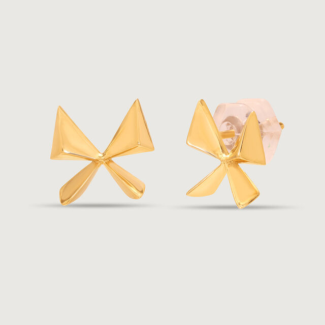 Mystic Butterfly 14KT Gold Stud Earring,,hi-res image number null