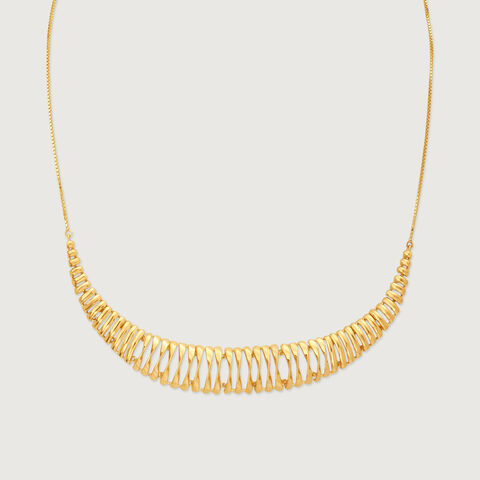 Sleek Radiant Gold Necklace