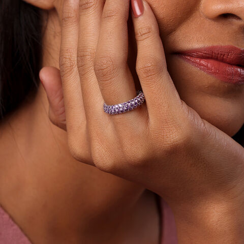 Amethyst Twilight Silver Finger Ring