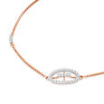 14Kt Rose Gold Unique Oval Diamond Bracelet,,hi-res view 3