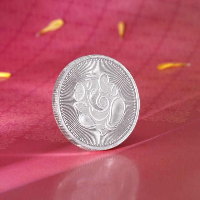 Divine Ganesha Silver Coin,,hi-res image number null