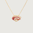 Sunset Fan Sapphires & Diamond Necklace,,hi-res view 3