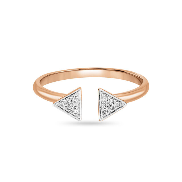 18KT Rose Gold Triangular Ring,,hi-res view 2