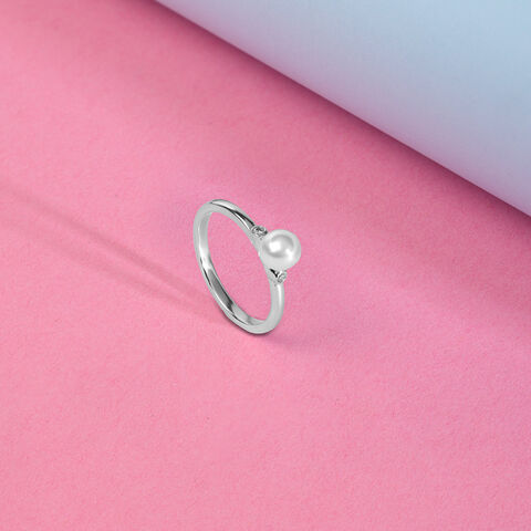 Blush Glow Silver Ring