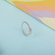 Locked Charm Silver Finger Ring,,hi-res view 1