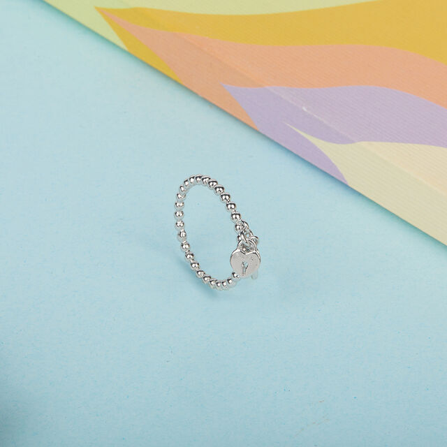 Locked Charm Silver Finger Ring,,hi-res image number null