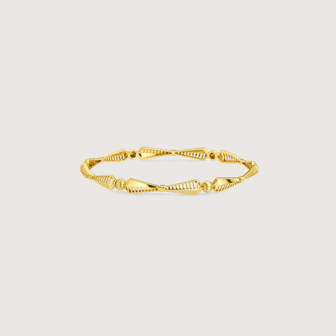 Rhythmic Facet Gold Bangle
