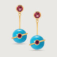 Galactic Glamour 14KT Medium Pink Tourmaline Jacket Drop Earrings,,hi-res view 1