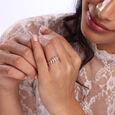 Spiral Symphony Gold & Diamond Finger Ring,,hi-res view 2
