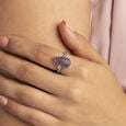 Purple Fern Silver Finger Ring,,hi-res view 3