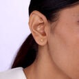 Twirl Radiance 14 Kt Gold and Diamond Stud Earrings,,hi-res view 2