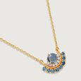 Bubbly Bliss 14KT Diamond & London Blue Topaz Necklace,,hi-res view 4