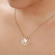 18 KT Yellow and Rose Gold Abstract Flower Pendant,,hi-res view 3