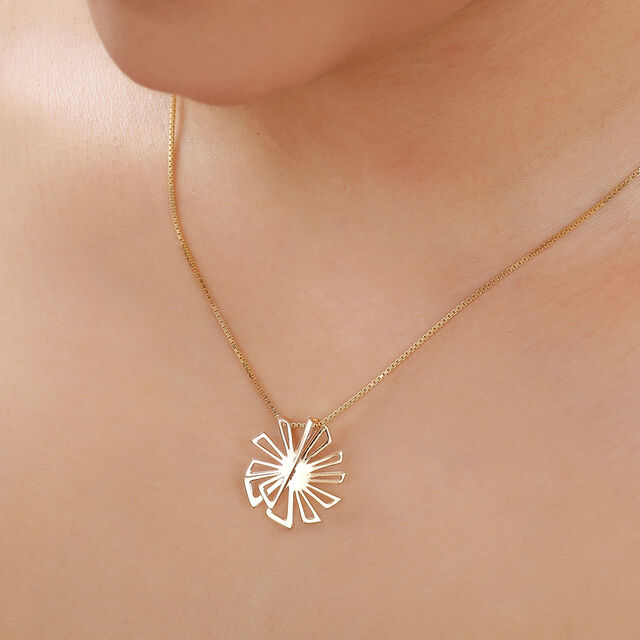 18 KT Yellow and Rose Gold Abstract Flower Pendant,,hi-res view 3