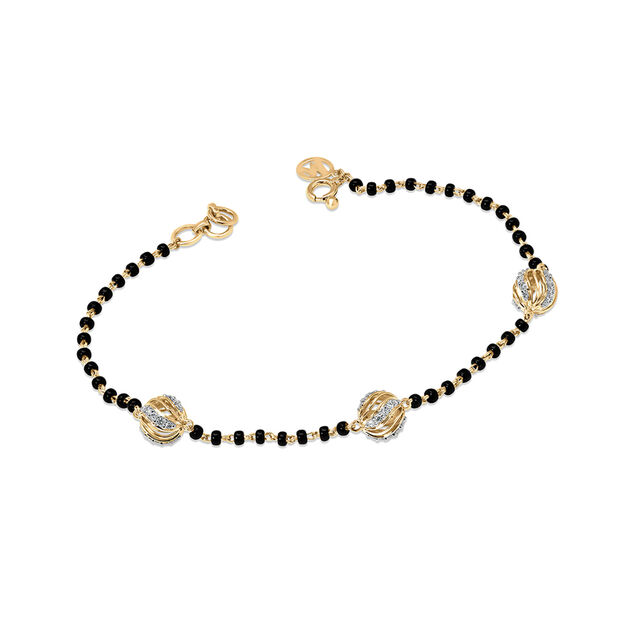 Buy 14 KT Yellow Gold Mangalsutra Bracelet Online Mia by Tanishq
