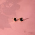 14KT Gleaming Onyx Stud Earrings,,hi-res view 1
