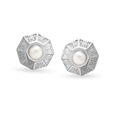 Luminescent Shield Silver Stud Earrings,,hi-res view 1
