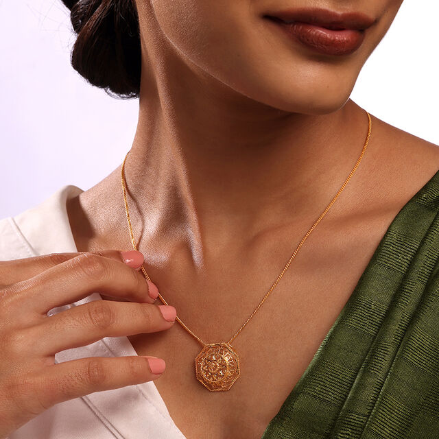 Warli Symmetry 22KT Gold Pendant,,hi-res image number null
