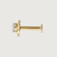 Sparkling Charm Gold and Diamond Nose Pin,,hi-res view 4