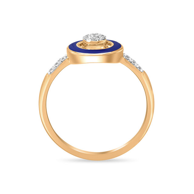 14 KT Yellow Gold Round Diamond Finger Ring,,hi-res view 4