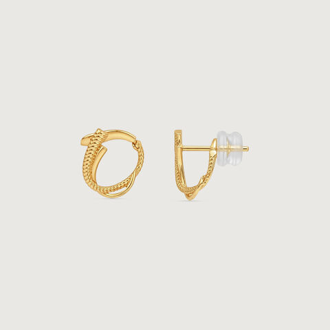 Fluid Twist Gold Hoop Earrings