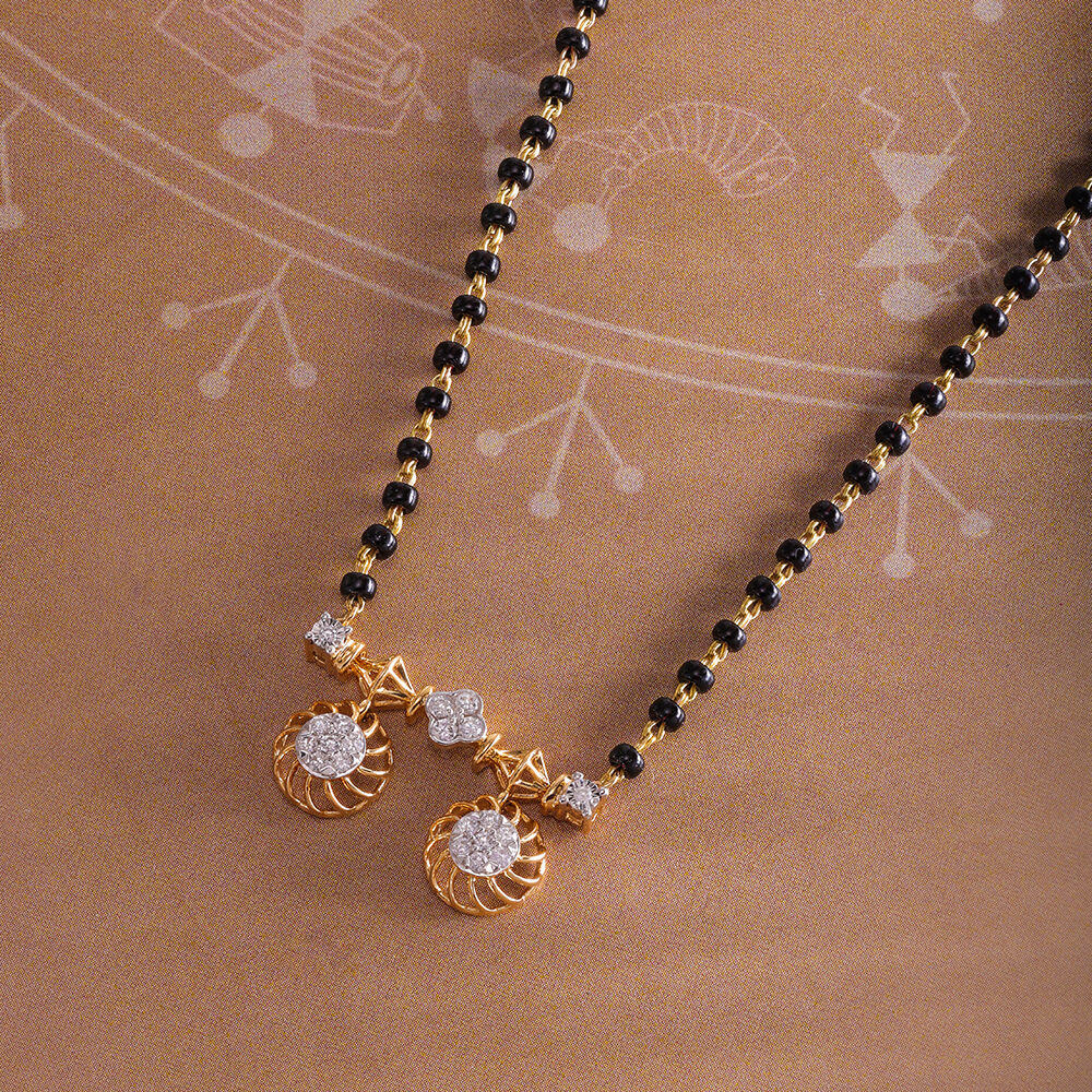 Buy Traditional Grace 18 Kt Gold and Diamond Vati Mangalsutra Online Mia by Tanishq