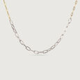 Sleek Dual Tone Paperclip Gold Chain,,hi-res view 3