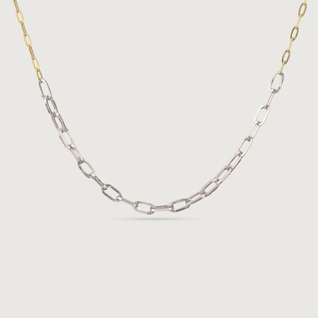 Sleek Dual Tone Paperclip Gold Chain,,hi-res image number null