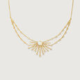 Opal Sunburst Diamond Necklace,,hi-res view 3