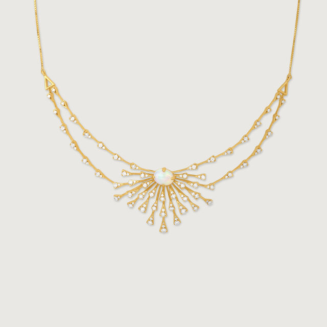 Opal Sunburst Diamond Necklace,,hi-res image number null