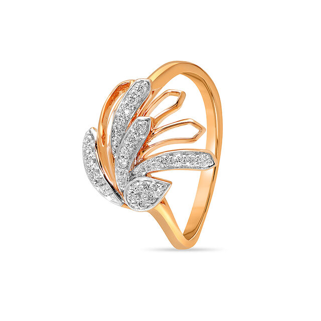 14KT Rose Gold Petal Perfection Diamond Finger Ring,,hi-res view 2