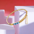 Elevated Pyramid Strip 18KT Arizona Turquoise Bangle,,hi-res view 1